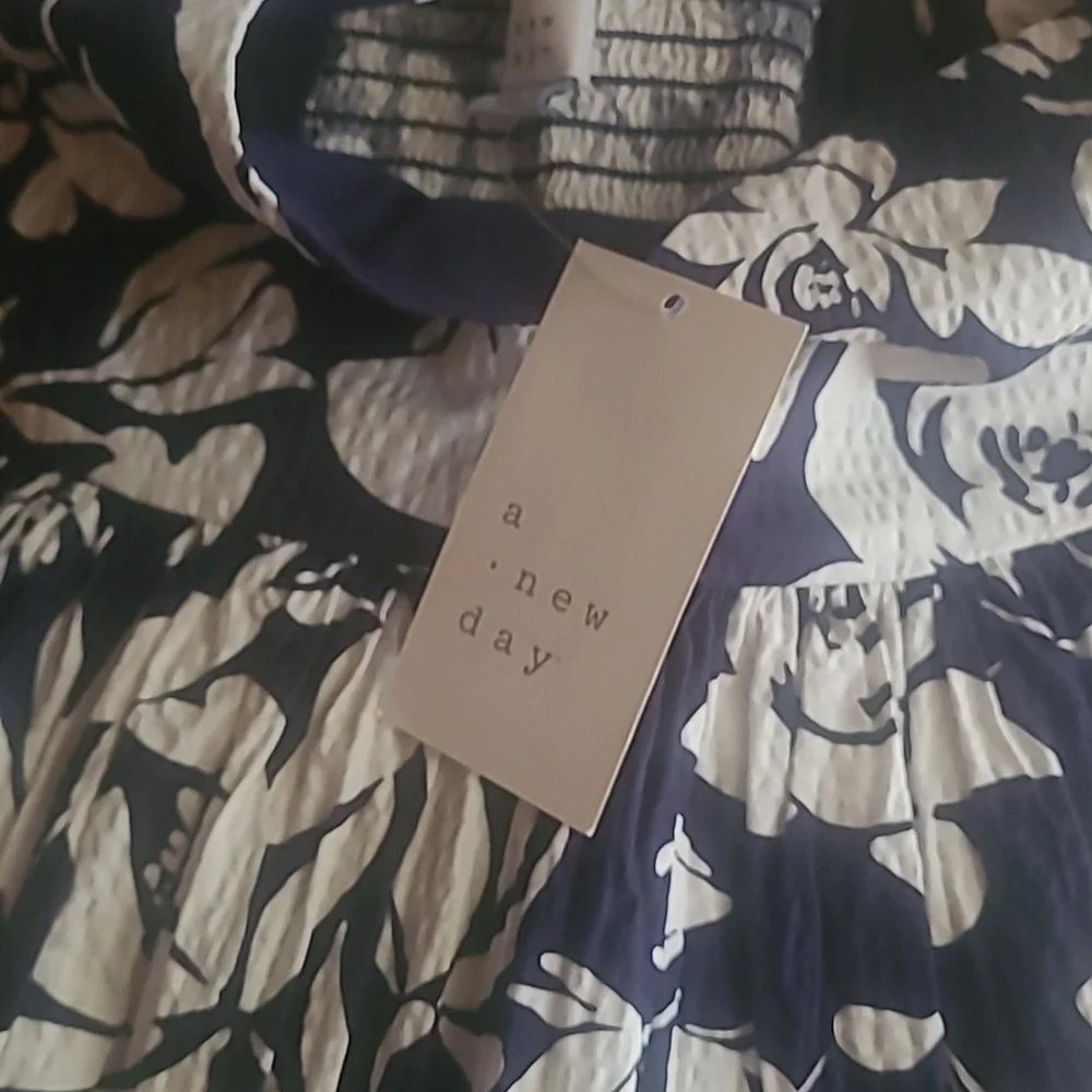 A New Day Dress Blue and White Sundress Maxi Size XS - Picture 5 of 6